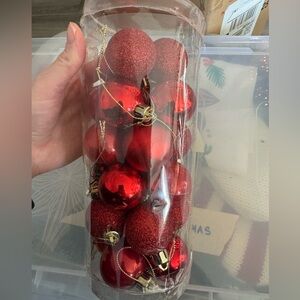 Mixed Mini Red Christmas Ornaments